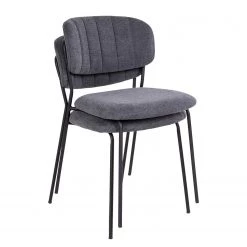 Loftscape Chaises capitonnées Muel I (lot de 2) - Tissu / Acier - Gris -Chaises Soldes 2022 1000231042 201125 16493200275 DETAILS P000000001000231042