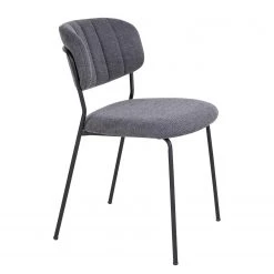 Loftscape Chaises capitonnées Muel I (lot de 2) - Tissu / Acier - Gris -Chaises Soldes 2022 1000231042 201125 16493200276 DETAILS P000000001000231042