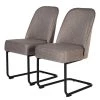 Fredriks Chaises cantilever Coggia (lot de 2) - Tissu / Fer - Cappuccino / Noir -Chaises Soldes 2022 1000234595 210811 11595900051 IMAGE P000000001000234595