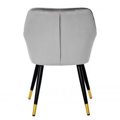 Jack & Alice Chaise à accoudoirs Mardore - Velours / Acier - Gris platine -Chaises Soldes 2022 1000234600 210115 12513500033 DETAILS P000000001000234600