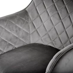 Jack & Alice Chaise à accoudoirs Mardore - Velours / Acier - Gris platine -Chaises Soldes 2022 1000234600 210115 12513500036 DETAILS P000000001000234600