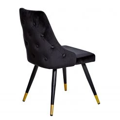 Jack & Alice Chaises capitonnées Loix (lot de 2) - Velours / Acier - Noir -Chaises Soldes 2022 1000234601 210115 12513500042 DETAILS P000000001000234601