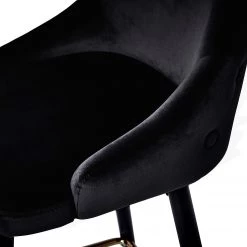 Jack & Alice Chaises capitonnées Loix (lot de 2) - Velours / Acier - Noir -Chaises Soldes 2022 1000234601 210115 12513500044 DETAILS P000000001000234601