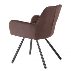 Mørteens Chaise à accoudoirs Ternes - Microfibre / Acier - Marron foncé / Noir -Chaises Soldes 2022 1000235383 210818 08500400011 DETAILS P000000001000235383