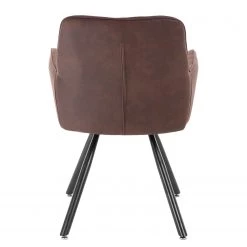 Mørteens Chaise à accoudoirs Ternes - Microfibre / Acier - Marron foncé / Noir -Chaises Soldes 2022 1000235383 210818 08500400012 DETAILS P000000001000235383