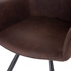 Mørteens Chaise à accoudoirs Ternes - Microfibre / Acier - Marron foncé / Noir -Chaises Soldes 2022 1000235383 210818 08500400013 DETAILS P000000001000235383