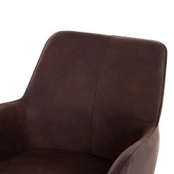 Mørteens Chaise à accoudoirs Ternes - Microfibre / Acier - Marron foncé / Noir -Chaises Soldes 2022 1000235383 210818 08500400014 DETAILS P000000001000235383