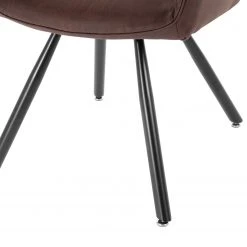 Mørteens Chaise à accoudoirs Ternes - Microfibre / Acier - Marron foncé / Noir -Chaises Soldes 2022 1000235383 210818 08500400015 DETAILS P000000001000235383