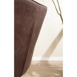 Mørteens Chaise à accoudoirs Ternes - Microfibre / Acier - Marron foncé / Noir -Chaises Soldes 2022 1000235383 220517 030 DETAILS P000000001000235383