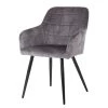 Jack & Alice Chaise à accoudoirs Vieville - Velours / Acier - Gris foncé / Noir 1 Jack & Alice Chaise à accoudoirs Vieville - Velours / Acier - Gris foncé / Noir -Chaises Soldes 2022 1000235392 210818 08500400048 IMAGE P000000001000235392