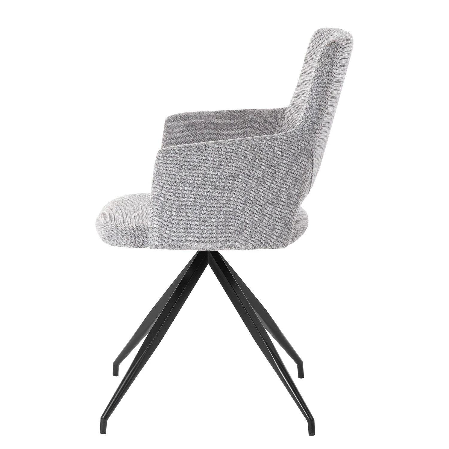 Mørteens Chaise à accoudoirs Publier - Tissu / Acier - Gris chiné / Noir 6 Mørteens Chaise à accoudoirs Publier - Tissu / Acier - Gris chiné / Noir – Image 4