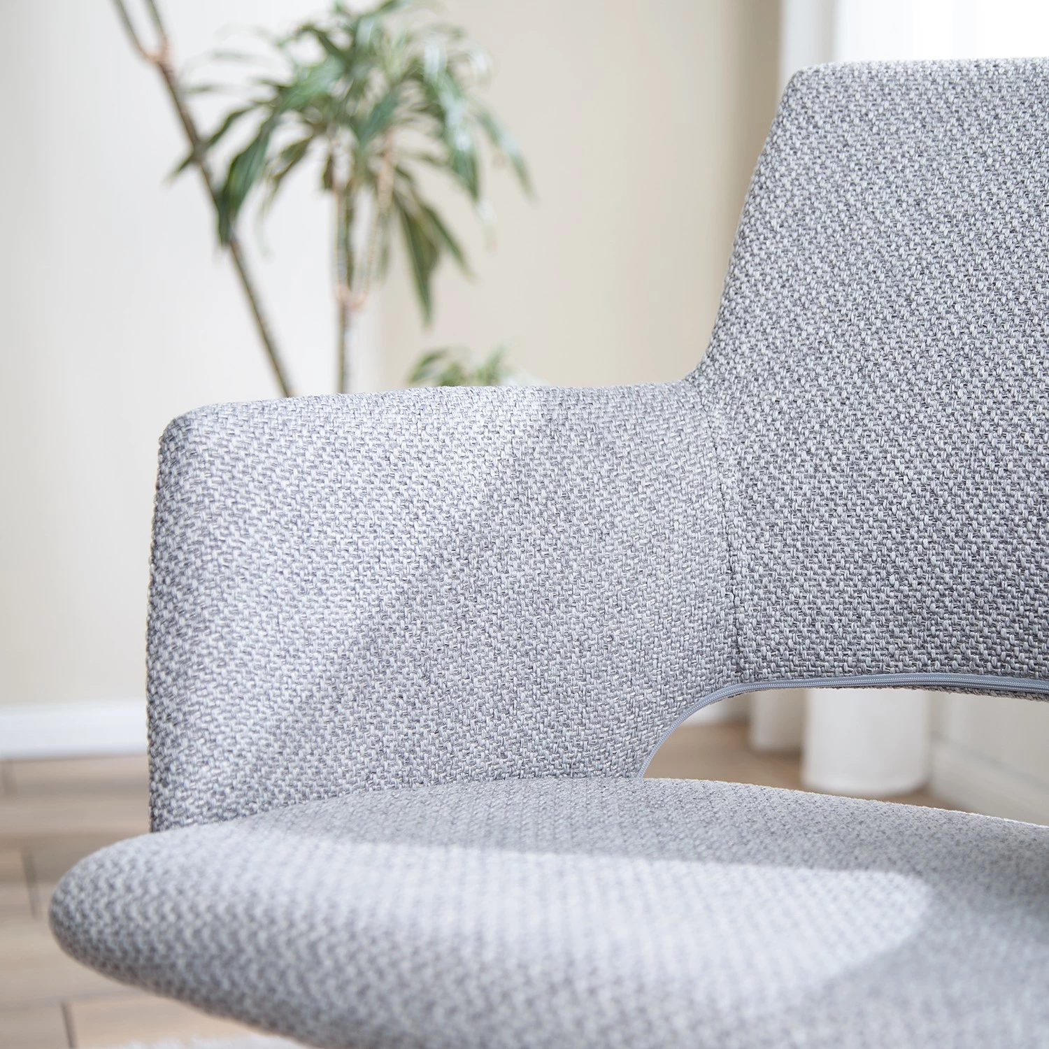 Mørteens Chaise à accoudoirs Publier - Tissu / Acier - Gris chiné / Noir 12 Mørteens Chaise à accoudoirs Publier - Tissu / Acier - Gris chiné / Noir – Image 10