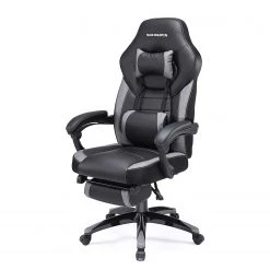 Loftscape Chaise gamer Sepx - Imitation cuir - Noir / Gris