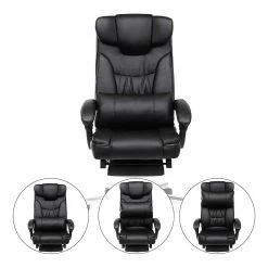 Loftscape Chaise de bureau Flers - Imitation cuir / Acier inoxydable - Noir -Chaises Soldes 2022 1000235719 210118 06422000150 DETAILS P000000001000235719