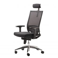 Mayer Sitzmöbel Chaise pivotante myOPTIMAX III - Tissage à plat / Aluminium - Noir