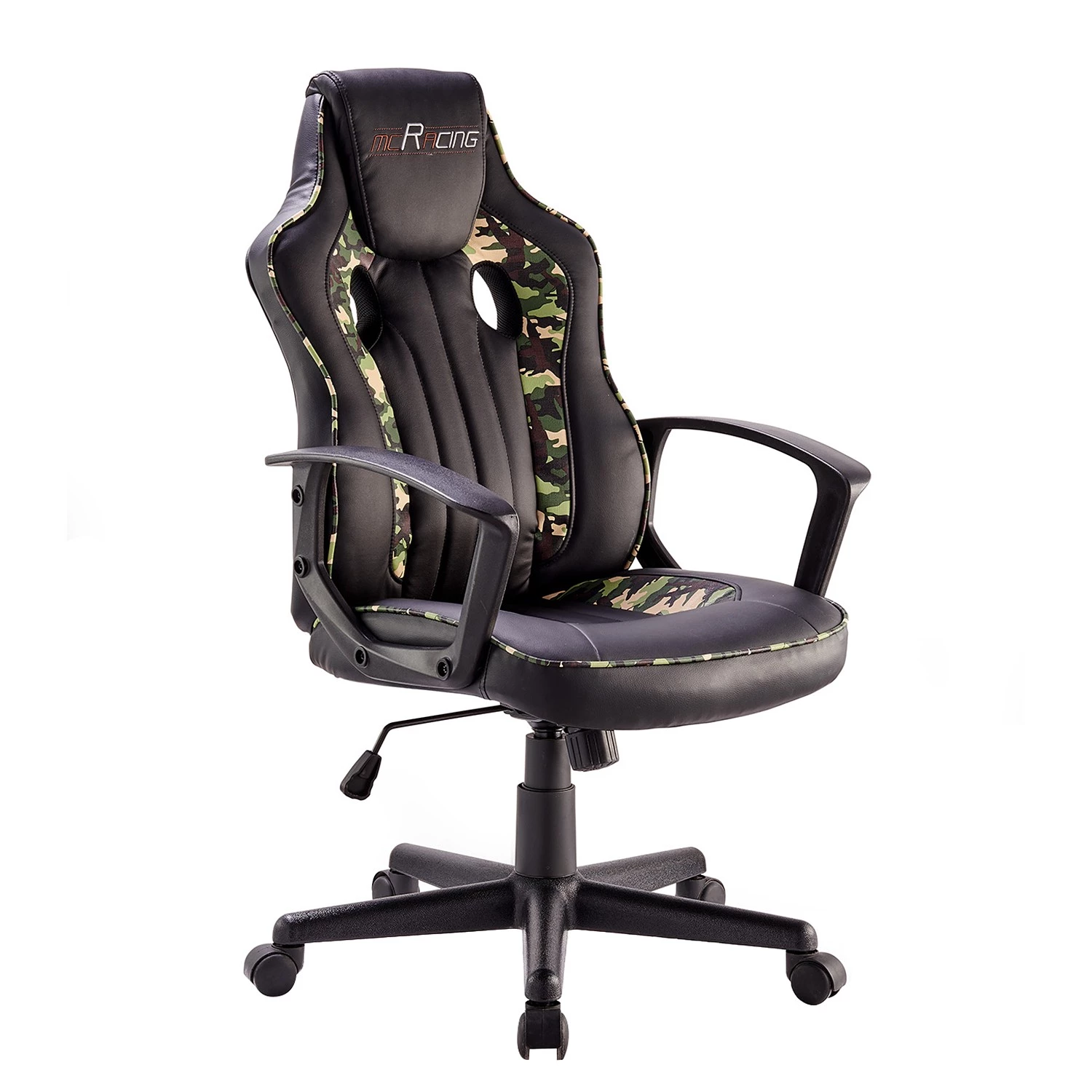 Furnitive Chaise gamer mcRacer Etaux - Imitation cuir / Nylon - Noir / Camouflage 5 Furnitive Chaise gamer mcRacer Etaux - Imitation cuir / Nylon - Noir / Camouflage – Image 3