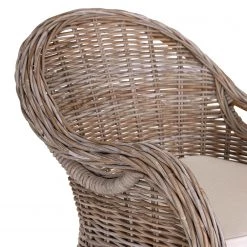 Naturoo Fauteuil Lozon - Rotin / Tissu - Gris Kubu / Crème -Chaises Soldes 2022 1000240169 210115 08034100004 DETAILS P000000001000240169