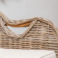 Naturoo Fauteuil Lozon - Rotin / Tissu - Gris Kubu / Crème -Chaises Soldes 2022 1000240169 210115 08034700008 DETAILS P000000001000240169