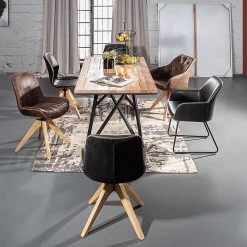 Red Living Chaise à accoudoirs Urbes - Imitation cuir / Fer - Noir / Noir -Chaises Soldes 2022 1000240179 210115 08045400045 MOOD DETAILS P000000001000240179 mood