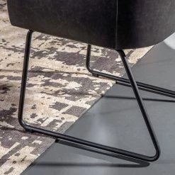 Red Living Chaise à accoudoirs Urbes - Imitation cuir / Fer - Noir / Noir -Chaises Soldes 2022 1000240179 210115 08050200050 DETAILS P000000001000240179