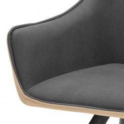Ars manufacti Chaise à accoudoirs Noyack (lot de 2) - Microfibre / Métal - Gris et Beige / Anthracite -Chaises Soldes 2022 1000240191 210106 06545400004 DETAILS P000000001000240191