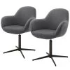 Loftscape Chaises capitonnées Glomel I (lot de 2) - Chenille et microfibre - Gris - Noir -Chaises Soldes 2022 1000241967 210202 13115000014 IMAGE P000000001000241967
