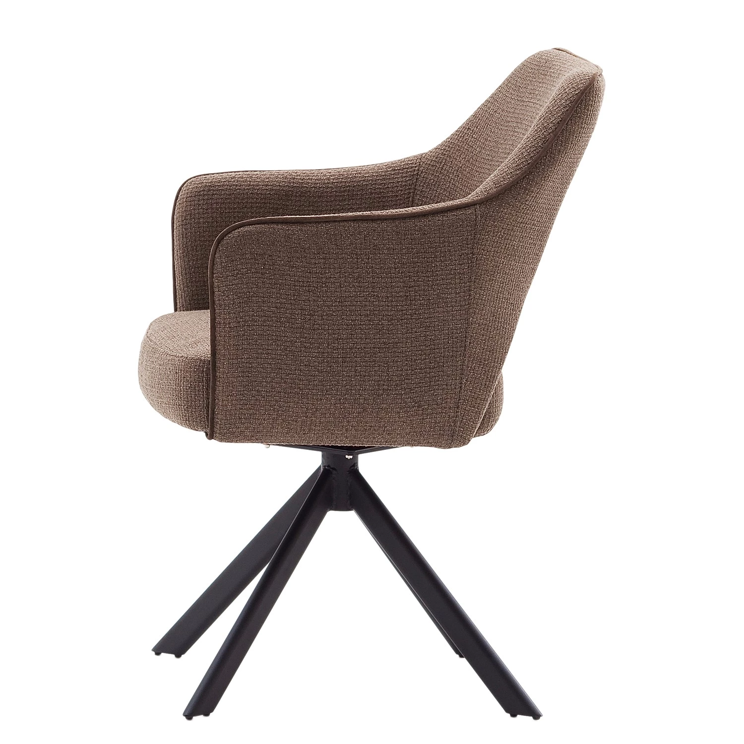 Loftscape Chaises à accoudoirs Tursin (lot de 2) - Tissu structuré / Acier - Latte macchiatto - Noir 4 Loftscape Chaises à accoudoirs Tursin (lot de 2) - Tissu structuré / Acier - Latte macchiatto - Noir – Image 2