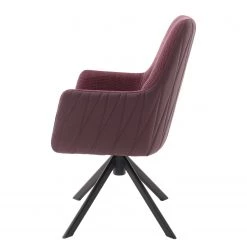 Loftscape Chaises à accoudoirs Fleurey (lot de 2) - Chenille et microfibre / Acier - Rouge Bordeaux -Chaises Soldes 2022 1000242027 210202 13161200146 DETAILS P000000001000242027