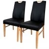 Naturoo Chaises capitonnées Lullin (lot de 2) - Chêne sauvage massif - Noir -Chaises Soldes 2022 1000242066 210121 15550900012 IMAGE P000000001000242066