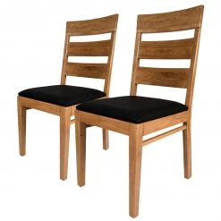 Naturoo Chaises Pallud I (lot de 2) - Chêne sauvage massif - Noir