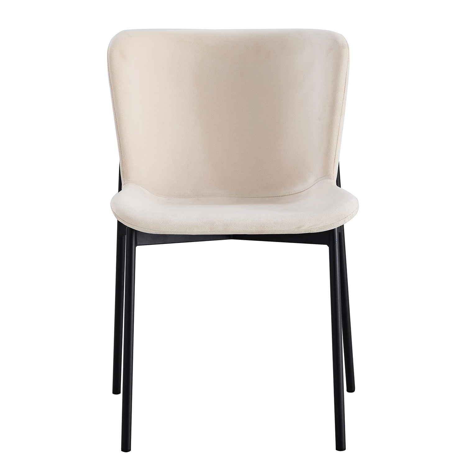 Jack & Alice Chaises Mouzon I (lot de 2) - Velours / Fer - Crème 6 Jack & Alice Chaises Mouzon I (lot de 2) - Velours / Fer - Crème – Image 4