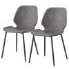 Mørteens Chaises Reallon (lot de 2) - Imitation cuir / Fer - Gris / Noir -Chaises Soldes 2022 1000244973 211006 08514400043 IMAGE P000000001000244973