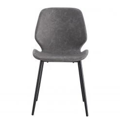 Mørteens Chaises Reallon (lot de 2) - Imitation cuir / Fer - Gris / Noir -Chaises Soldes 2022 1000244973 211006 08514400062 DETAILS P000000001000244973