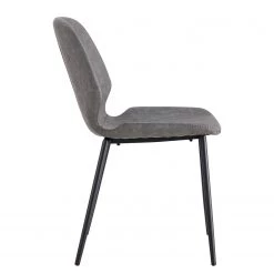 Mørteens Chaises Reallon (lot de 2) - Imitation cuir / Fer - Gris / Noir -Chaises Soldes 2022 1000244973 211006 08515500069 DETAILS P000000001000244973