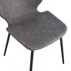 Mørteens Chaises Reallon (lot de 2) - Imitation cuir / Fer - Gris / Noir -Chaises Soldes 2022 1000244973 211006 08515500087 DETAILS P000000001000244973
