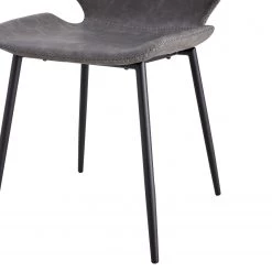 Mørteens Chaises Reallon (lot de 2) - Imitation cuir / Fer - Gris / Noir -Chaises Soldes 2022 1000244973 211006 08515600094 DETAILS P000000001000244973