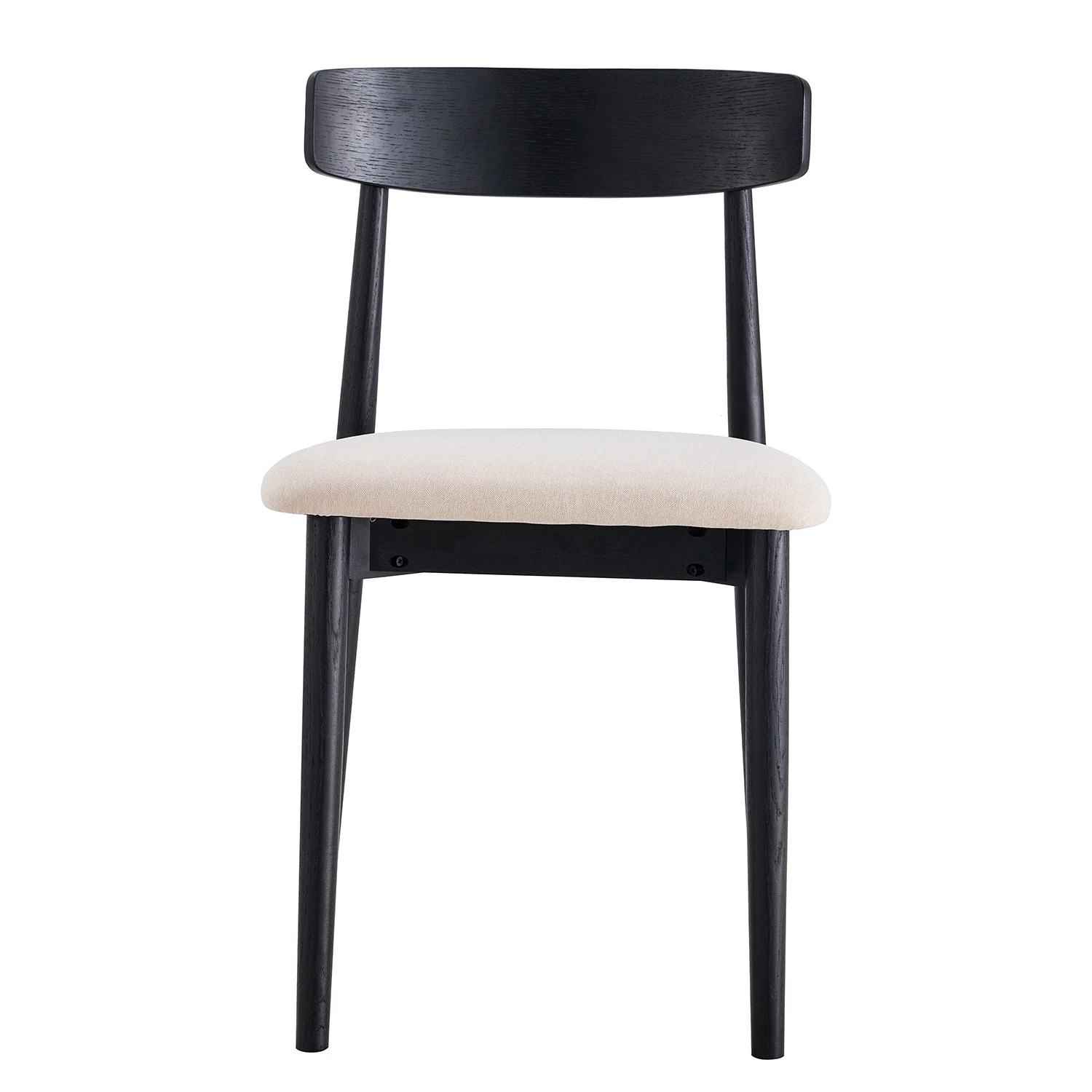 Mørteens Chaises Lolif I (lot de 2) - Tissu / Chêne massif - Beige / Noir 5 Mørteens Chaises Lolif I (lot de 2) - Tissu / Chêne massif - Beige / Noir – Image 3