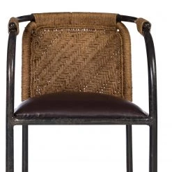 Ars manufacti Chaise à accoudoirs Dissay - Jute tressé / Fer - Naturel / Noir -Chaises Soldes 2022 1000246784 220405 036 DETAILS P000000001000246784