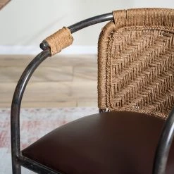 Ars manufacti Chaise à accoudoirs Dissay - Jute tressé / Fer - Naturel / Noir -Chaises Soldes 2022 1000246784 220517 035 DETAILS P000000001000246784