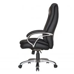 Furnitive Fauteuil de bureau Roynac - Imitation cuir / Matière plastique - Noir / Argenté -Chaises Soldes 2022 1000248345 210217 09440700010 DETAILS P000000001000248345