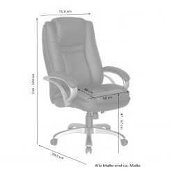 Furnitive Fauteuil de bureau Roynac - Imitation cuir / Matière plastique - Noir / Argenté -Chaises Soldes 2022 1000248345 210217 09441200013 SKETCH DETAILS P000000001000248345 sketch