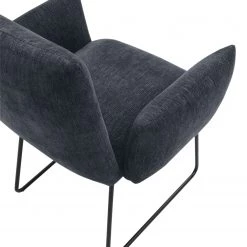 Red Living Chaises accoudoirs Malaville (lot de 2) - Chenille / Fer - Gris / Noir -Chaises Soldes 2022 1000249503 210225 14224300018 DETAILS P000000001000249503