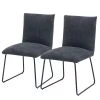 Red Living Chaises capitonnées Malaville (lot de 2) - Chenille / Fer - Gris / Noir -Chaises Soldes 2022 1000249513 210225 14224400057 IMAGE P000000001000249513