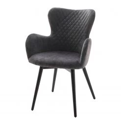 Loftscape Chaises à accoudoirs Mettray - Tissage à plat / Hêtre massif - Anthracite