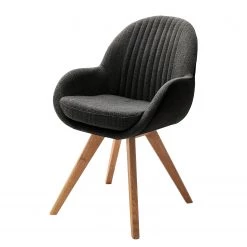 Norrwood Chaises Ă accoudoirs Chemille - Tissage Ă plat / ChĂȘne massif - Anthracite