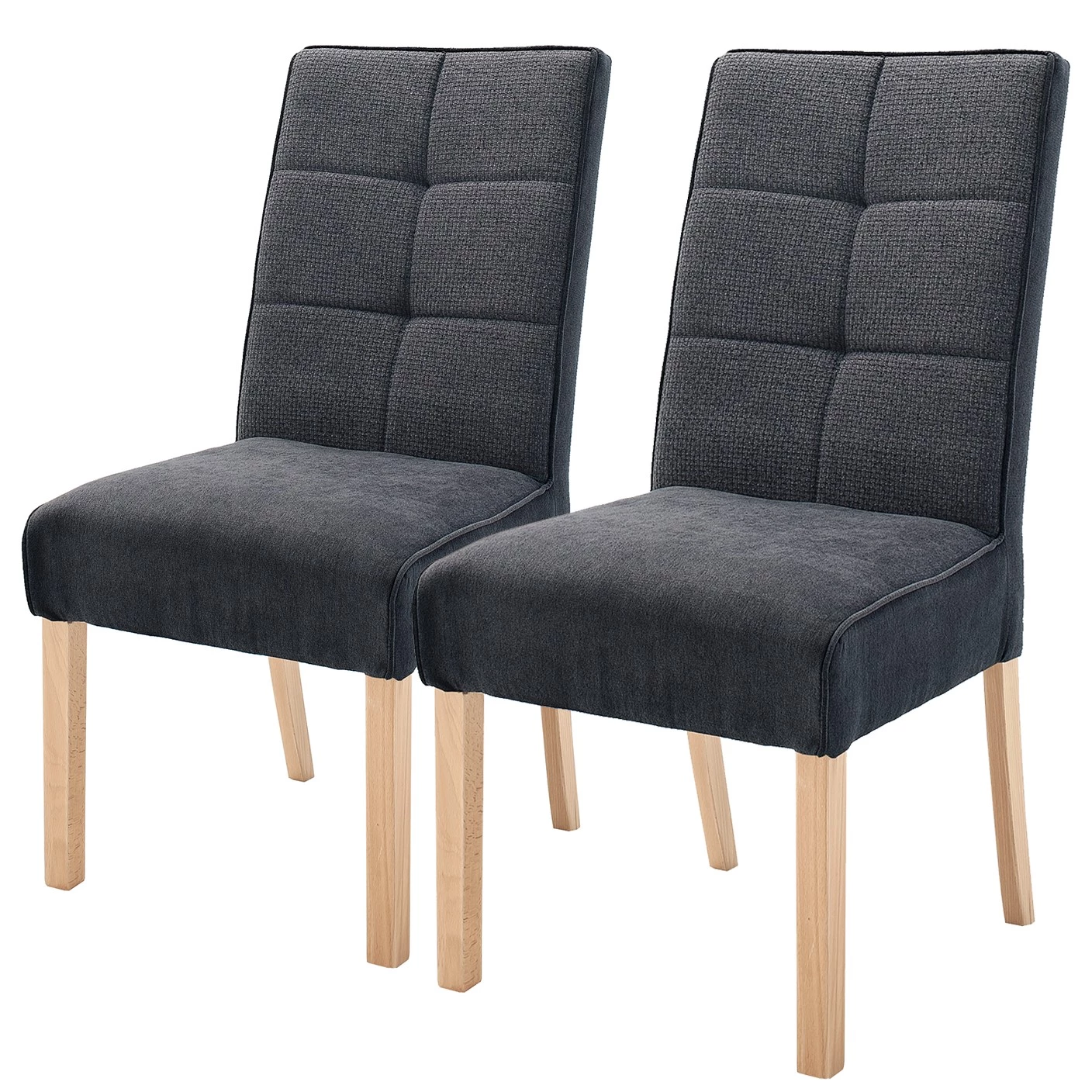 Norrwood Chaises capitonnées Brachy (lot de 2) - Tissage à plat / Hêtre massif - Anthracite 3 Norrwood Chaises capitonnées Brachy (lot de 2) - Tissage à plat / Hêtre massif - Anthracite