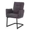 Jack & Alice Chaise cantilever Lecelles - Tissu / Métal - Gris foncé -Chaises Soldes 2022 1000255021 220401 010 IMAGE P000000001000255021