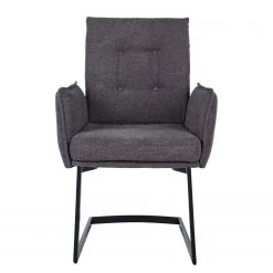 Jack & Alice Chaise cantilever Lecelles - Tissu / Métal - Gris foncé -Chaises Soldes 2022 1000255021 220401 030 DETAILS P000000001000255021