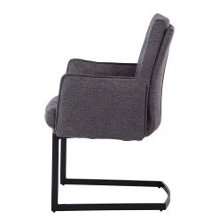 Jack & Alice Chaise cantilever Lecelles - Tissu / Métal - Gris foncé -Chaises Soldes 2022 1000255021 220401 033 DETAILS P000000001000255021