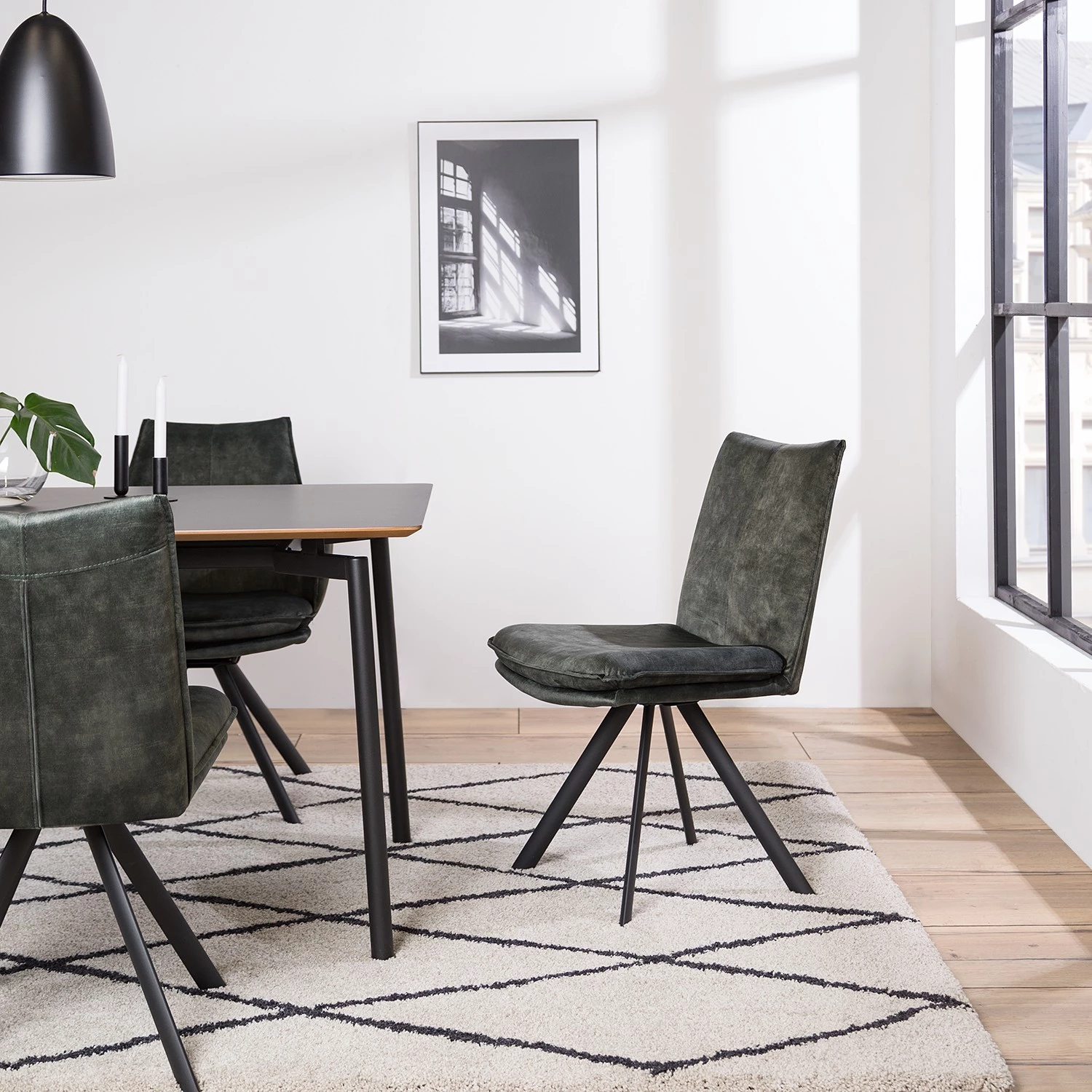 Jack & Alice Chaises Morlanne (lot de 2) - Velours / Métal - Vert foncé 4 Jack & Alice Chaises Morlanne (lot de 2) - Velours / Métal - Vert foncé – Image 2